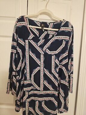 Jm Collection Plus Sz  Pull Over Round Neck Pull Over Sz 2x